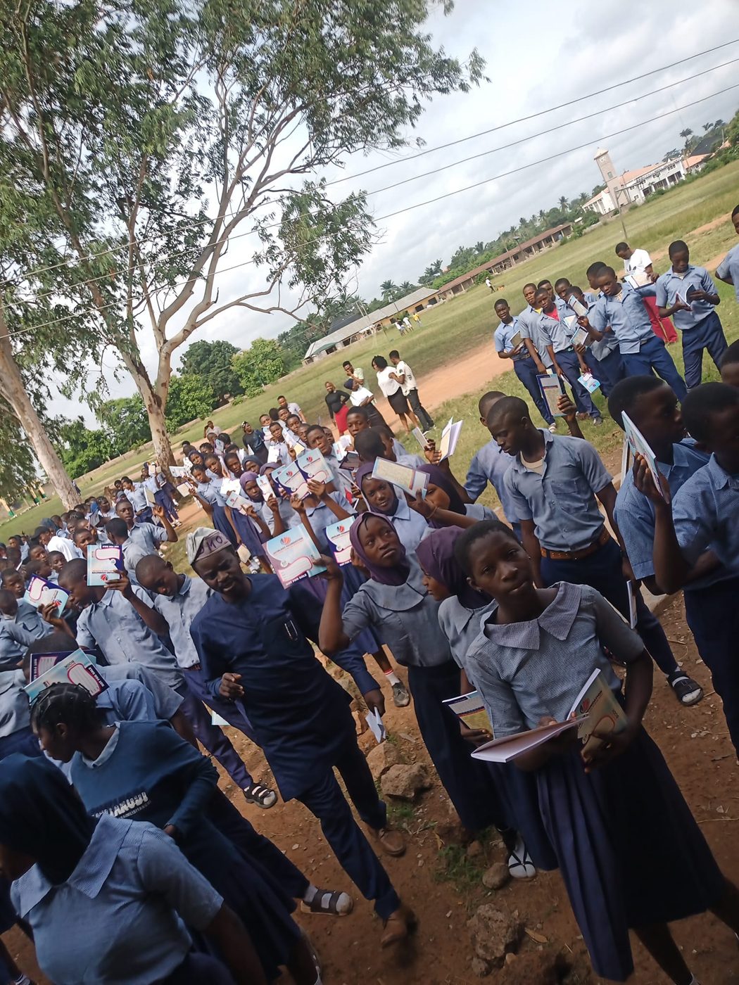 Earlier notebook distribution at Odo-Otin Grammar School, Okuku
