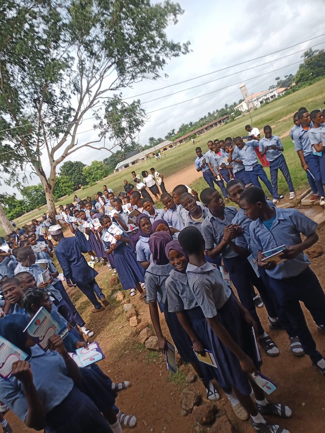 Earlier notebook distribution at Odo-Otin Grammar School, Okuku