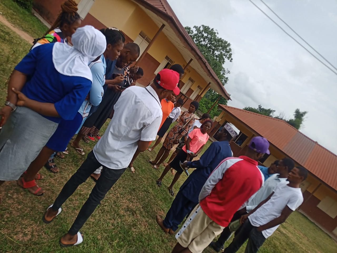 Earlier notebook distribution at Oyinlola Comprehensive High School, Okuku