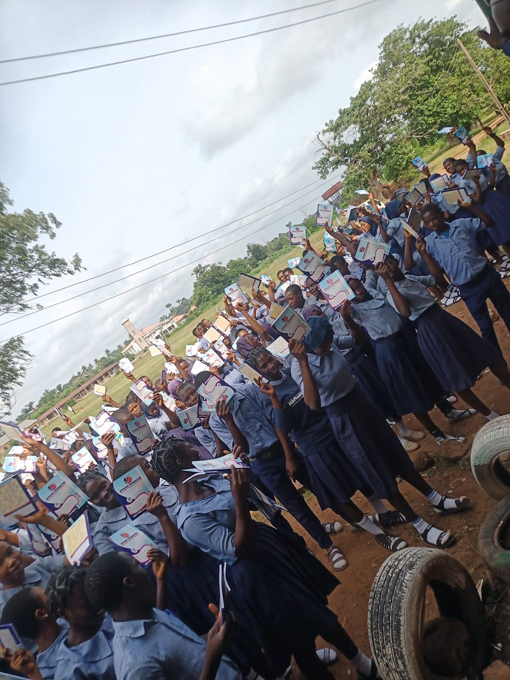 Earlier notebook distribution at Odo-Otin Grammar School, Okuku