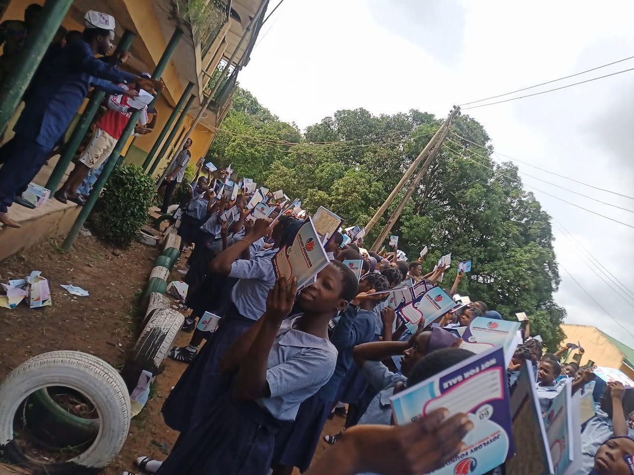 Earlier notebook distribution at Odo-Otin Grammar School, Okuku