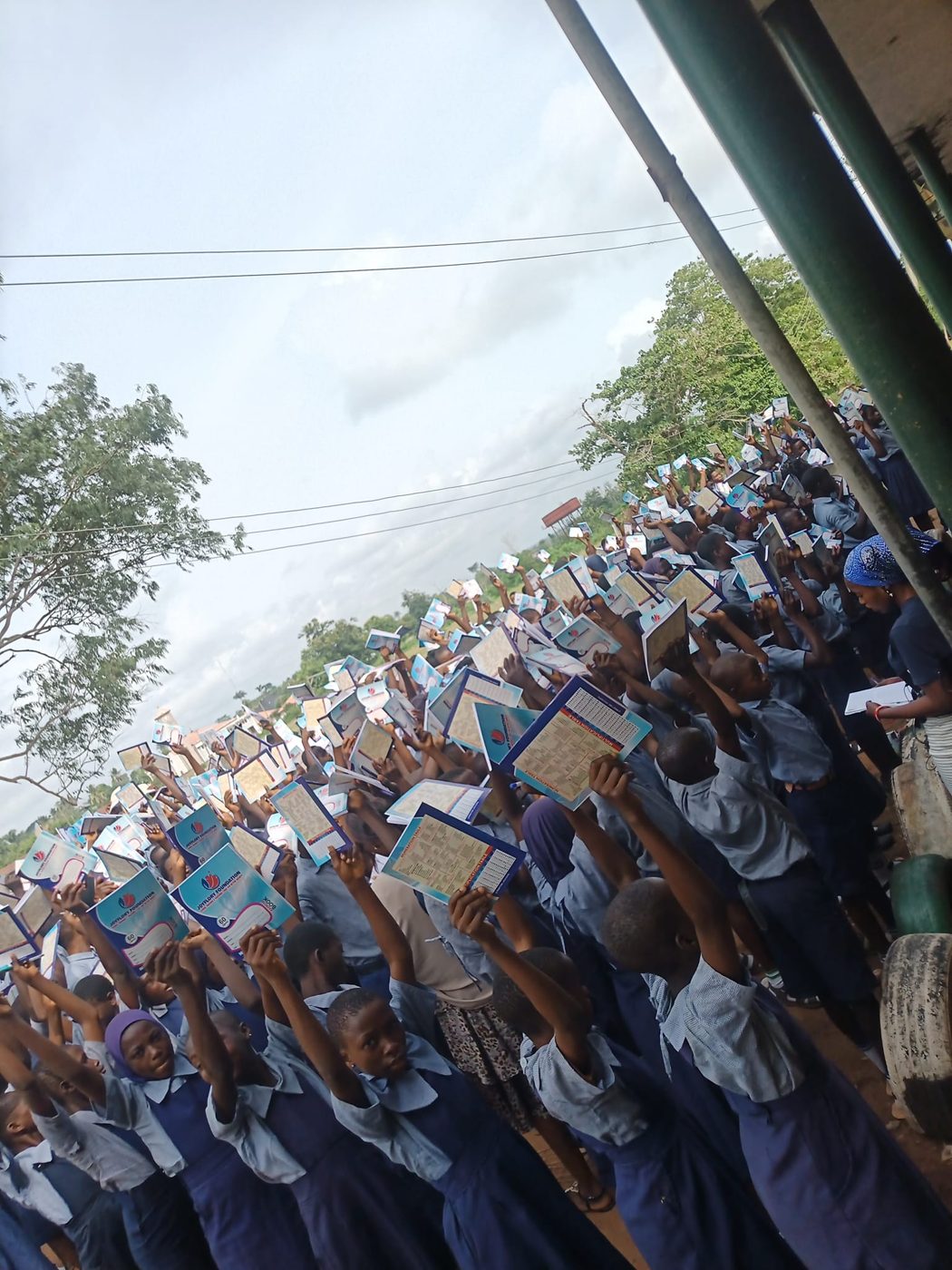 Earlier notebook distribution at Odo-Otin Grammar School, Okuku