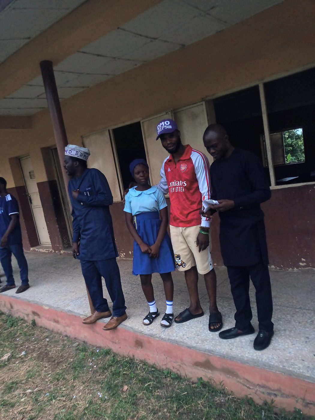 Earlier notebook distribution at Oyinlola Comprehensive High School, Okuku