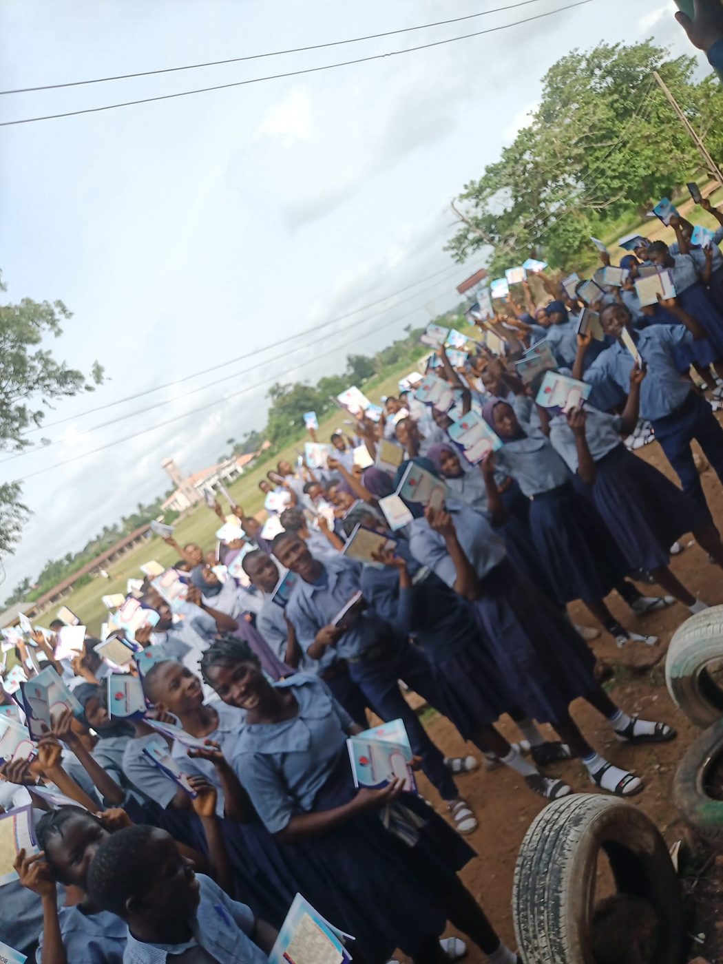 Earlier notebook distribution at Odo-Otin Grammar School, Okuku